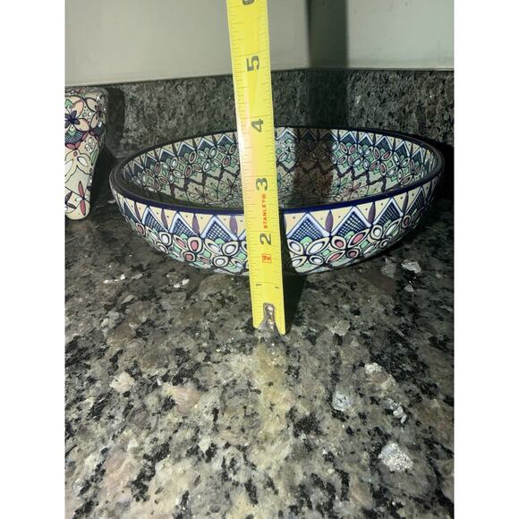 Javier Servin Mexico Talavera Soup Serving Bowl w/ Ladle & Underplate - Picture 7 of 12